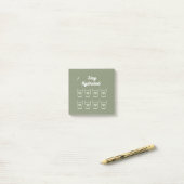 Sage green Niedlich Water Drink Tracker Post-it Klebezettel (Auf Schreibtisch)