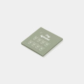 Sage green Niedlich Water Drink Tracker Post-it Klebezettel (angewinkelt)