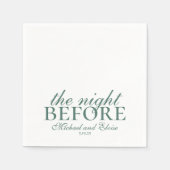 Sage Green Night Before Rehearsal Dinner Wedding Serviette (Vorderseite)
