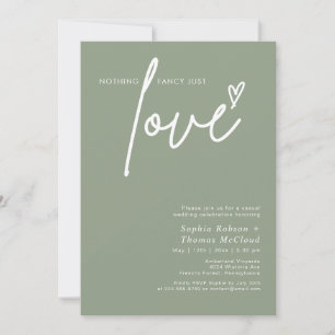 Sage Green Nothing Extravagant nur Liebe Hochzeit Einladung