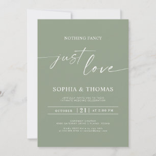 Sage Green Nothing Extravagant nur Liebe Hochzeit Einladung