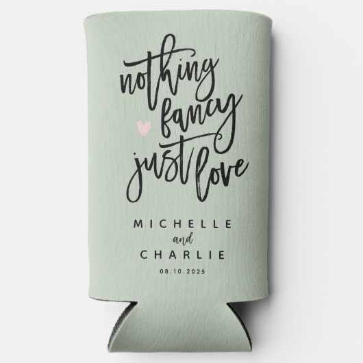 Sage Green Nothing Extravagant nur Liebe Selters Dosenkühler (Vorderseite)