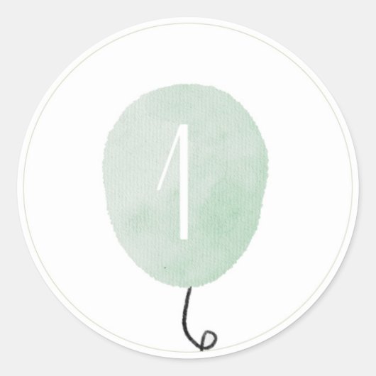 Sage Green Number One Ballon Sticker (Vorderseite)