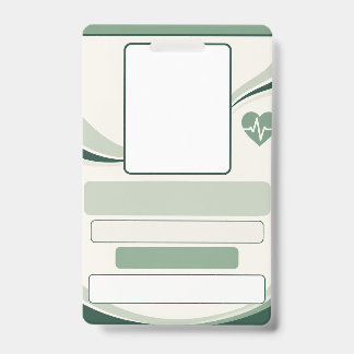 Sage Green Nurse ID Badge Template | Custom Photo Ausweis