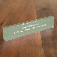 Sage Green Office Desk Namplate