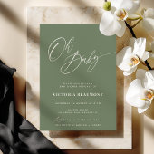 Sage Green Oh Baby Shower Invitation Einladung