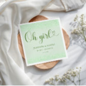 Sage Green Oh Girl Eucalyptus Confetti Script Serviette