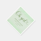 Sage Green Oh Girl Eucalyptus Confetti Script Serviette (Ecke)