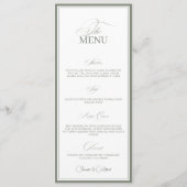 Sage Green Old Money Wedding Red Dinner Menu Card Menükarte (Vorderseite)