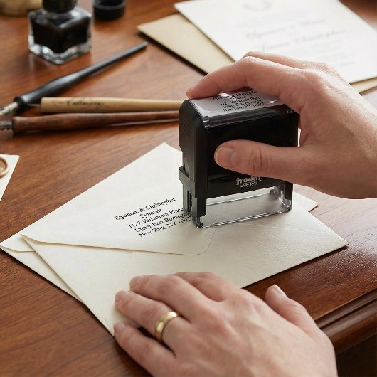 Sage Green Olive Branch Monogram Return Address Permastempel