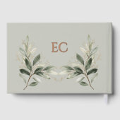 Sage Green Olive Branch Monogram Wedding Gästebuch (Rückseite)