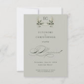 Sage Green Olive Branch Monogram Wedding Save The Date (Rückseite)