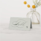 Sage Green Olive Branch Monogram Wedding Table Platzkarte (Vorderseite)