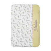 Sage Green Olive Branch Pattern Monogram Badematte (Vorderseite Vertikal)