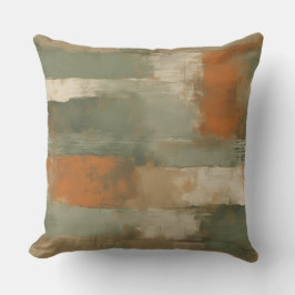 Sage Green Olive Orange Beige Abstrakt Kissen