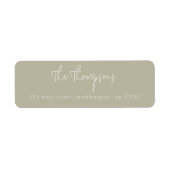 Sage Green Olive Simple Return Address Label (Vorne)