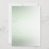 Sage Green Ombre Confetti Erste Heilige Kommune Einladung (Rückseite)