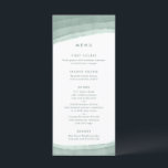 Sage Green Ombre | Minimalistisch Boho Wedding Menükarte<br><div class="desc">Die Speisekarte mit grüner Ober-Aquarellfarbe ist Teil unserer modernen Hochzeitskollektion in Aquarellfarben. Die Farbtöne von Salbei bis tiefes Olivgrün,  die in malerischen Strichen von elegantem Wasserfarbenwaschmittel aufgetragen werden,  ergänzt durch einfachen klassischen Text.</div>