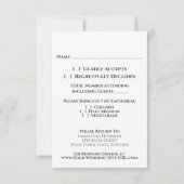 Sage Green on White Elegant Calligraphy Wedding RSVP Karte (Rückseite)