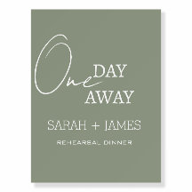 Sage Green One Day Away Probe Dinner Willkommen