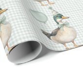 Sage Green One Lucky Duck Ballon Geburtstag Geschenkpapier (Rolleneckpunkt)