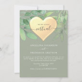 Sage Green Online Wedding Einladung (Vorderseite)