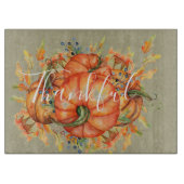 Sage Green & Orange Pumpkin Bounty Erntedank Schneidebrett (Vorderseite)