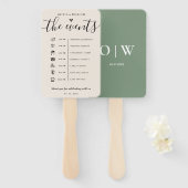 Sage Green Order of Events Wedding Program Fächer (Vorne und Hinten)