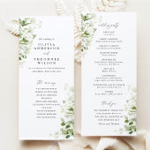 Sage Green Organic Greenery Wedding Ceremony Programm