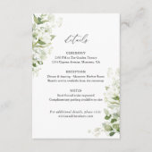 Sage Green Organic Greenery Wedding Details, Info Begleitkarte (Vorderseite)
