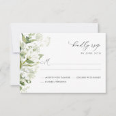Sage Green Organic Greenery Wedding RSVP Karte (Vorderseite)