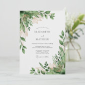 Sage Green Organic Nature Wedding Einladung (Stehend Vorderseite)