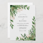 Sage Green Organic Nature Wedding Einladung (Vorne/Hinten)