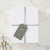 Sage Green Ornate Arch Botanical Wedding Favor Geschenkanhänger (Mit Garn)