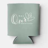 Sage Green Our Hearts Wedding / Jubiläum Dosenkühler (Vorderseite)