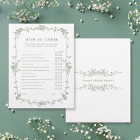 Sage Green "Over or Under" Brautparty Game