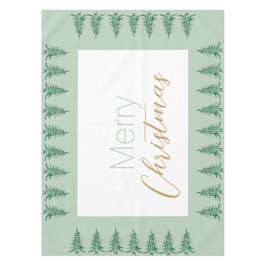 Sage green Pagoda Weihnachtsbaum Tablecloth Tischdecke (Vorderseite)