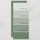 Sage Green Paint Swatch Ankündigung neuer Adresse (Vorne/Hinten)