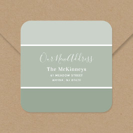 Sage Green Paint Swatch New Address Quadratischer Aufkleber