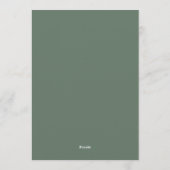 Sage Green Painterly Flourish Wedding Einladung (Rückseite)