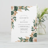 Sage Green Painterly Flourish Wedding Einladung (Stehend Vorderseite)