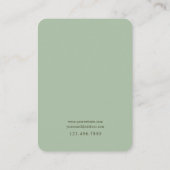 Sage Green Palm Shadow Juwelier Card Visitenkarte (Rückseite)