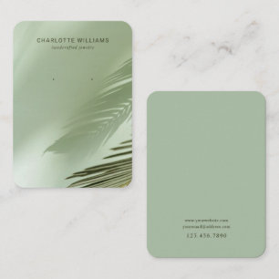 Sage Green Palm Shadow Juwelier Card Visitenkarte