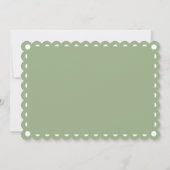 Sage green papel picado liebt Vögel fiesta Hochzei Einladung (Rückseite)