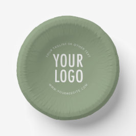 Sage Green Paper Bowls Custom Printed Company Logo Pappteller