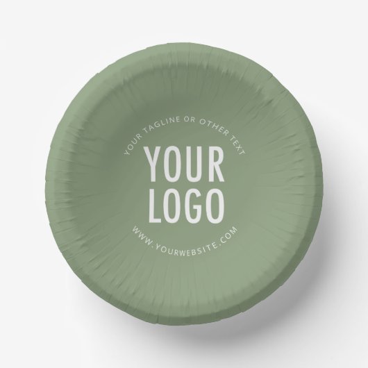 Sage Green Paper Bowls Custom Printed Company Logo Pappteller (Vorderseite)