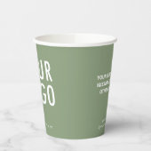 Sage Green Paper Cups Custom Business Logo 8 oz Pappbecher (Links)