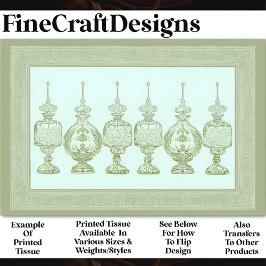 Sage Green Parfüm Flaschen Decanter AD8 Decoupage Seidenpapier