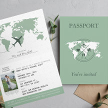 Sage Green Passport Hochzeit in Urlaubsort