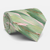 SAGE GREEN PASTEL PINK BOTANICAL EUCALYPTUS KRAWAT KRAWATTE (Gerollt)